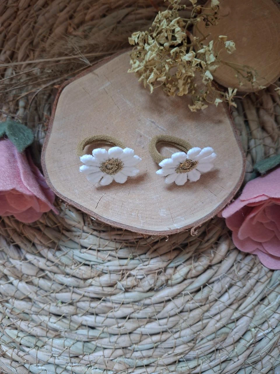 Set of mini elastics with little flower – photo 2